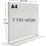 Heroglas HEROGLAS(10ADET) A4 T Tipi Yatay Masa Üstü Şeffaf Pleksi / Föylük-Fiyatlık-Menü-Broşürlük