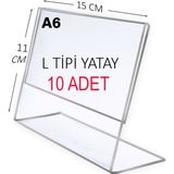 Heroglas HEROGLAS(10ADET) A6 L Tipi Yatay Masa Üstü Şeffaf Pleksi / Föylük-Fiyatlık-Menü-Broşürlük