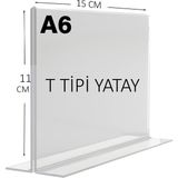 Heroglas HEROGLAS(10ADET) A6 T Tipi Yatay Masa Üstü Şeffaf Pleksi / Föylük-Fiyatlık-Menü-Broşürlük