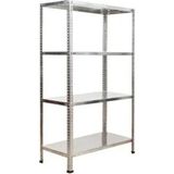Herrafburada Galvanizraf 4 Katlı Galvaniz Ticaretjet Çelik Raf Metal Depo Rafı 31X60X150 - Gri