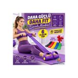 HerŞey Marketing 5 Li Plates Bandı Hediyeli 6 Lastikli Body Trimmer Spor Aleti Evde Spor Antremanı Kol Bacak Karın Gövde Pedallı Spor Aleti Kondisyon Küreği