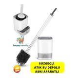 HerŞey Marketing Silikon Tuvalet Fırçası, Tutuculu, Kırılmaz Duvara Monte Edilebilir ve Ayakta Durabilen Şık Tuvalet Temizleme Fırçası, Havalandırmalı Kurutma Standı ile Banyo Ovma Fırçası