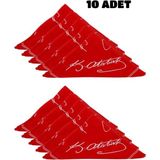 Herşey Nota 10 Adet Atatürk Imzalı Çok Amaçlı Bandana Fular Kırmızı Renk 50X50 (Okul, Etkinlik, Tören, Gösteri) - Çok Renkli