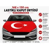Herşey Nota 168X130 cm Lastikli Araç Kaput Örtüsü – Her Araca Uygun Organizasyon Bayrağı - 168 x 130 cm