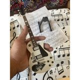 Herşey Nota Elektro Gitar El Yapımı Ahşap Minyatür Biblo 25 cm Les Paul The Beatles - Violin Sunburst