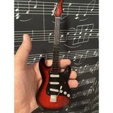 Herşey Nota Elektro Gitar Kahve Rengi El Yapımı Biblo Minyatür 25 cm 3D - Violin Sunburst