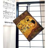 Herşey Nota Gustav Klimt The Kiss Tablosu Clutch Portföy Çanta - Çok Renkli