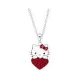 Herşey Nota Hello Kitty Kırmızı Kolye - Gümüş - 60 cm