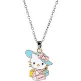 Herşey Nota Hello Kitty Renkli Kolye - Gümüş - 60 cm