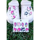 Herşey Nota Kuromi & Melody Jibbitz 8'li Terlik Süsü Crocs ve Diğer Terliklerle Uyumlu - Renkli