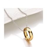 Herşey Nota Lord Of The Rings Sırlar Yüzüğü Yüzüklerin Efendisi Yüzük Hobbit Güç Yüzüğü Gold Kolye - Altın - Beyaz - 40 cm