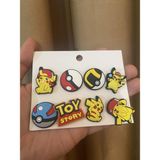 Herşey Nota Pikachu Pokemon Jibbitz Terlik Süsü Crocs Aksesuarı 8 Adet Hediyelik Aksesuar