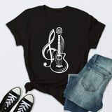 Herşey Nota Sol Anahtar Gitar Tshirt - Siyah - XL