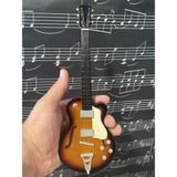 Herşey Nota Vintage Elektro Gitar El Yapımı Biblo Minyatür 25 cm 3D - Violin Sunburst