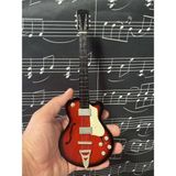 Herşey Nota Vintage Elektro Koyu Kahve Gitar El Yapımı Biblo Minyatür 25 cm 3D - Violin Sunburst