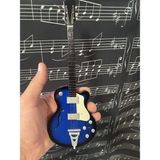 Herşey Nota Vintage Elektro Mavi Gitar El Yapımı Biblo Minyatür 25 cm 3D - Violin Sunburst