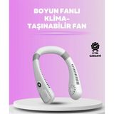 Herşey Trend Giyilebilir Bladeless Boyun Fanı | 360° Serinlik, 5 Kademe Rüzgar, USB Şarjlı Sessiz Mini Klima