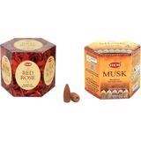 Herşey Trend Herşeytrend 10 Adet Geri Akış Backflow Şelale Tütsü Konisi Tütsü Back Gül Musk