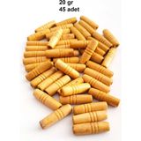 Herşey Trend Herşeytrend 20 gr (45 Adet) Ahşap Boncuk 25 mm Boy x 10 mm En Doğal Ahşap Makrome El Işi Çanta