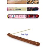 Herşey Trend Herşeytrend 3 Paket 20 Çubuklu Tütsü Musk - Wood - Red Rose - Kayık Hediyeli