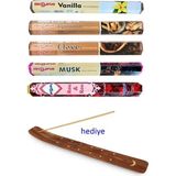 Herşey Trend Herşeytrend 5 Paket 20 Çubuklu Tütsü Vanilla - Musk - Clove - Wood - Redrose - Kayık Hediyeli