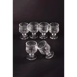 Herşey Trend Herşeytrend Ayaklı Kahve Yanı Bardağı Kristal Kesim Shot Bardak 7cm x 4 cm 6 Lı Set