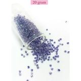 Herşey Trend Herşeytrend Dökme Cam Kum Boncuk (8/0) 3 mm - 20 Gram - Şeffaf Mor Beyaz - BNC181