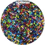Herşey Trend Herşeytrend Karışık Renk 4 mm Yaklaşık 1100 Adet / 100 Gram Cam Boncuk Oya Yazma Bileklik ve Kolye