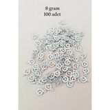 Herşey Trend Herşeytrend Oya Abiye Bileklik Kolye Pleksi Metalik Plastik Pul Gümüş Renk 8 Gram 100 Adet - BNC516