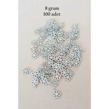 Herşey Trend Herşeytrend Oya Abiye Bileklik Kolye Pleksi Metalik Plastik Pul Gümüş Renk 8 Gram 100 Adet - BNC528