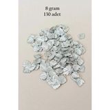 Herşey Trend Herşeytrend Oya Abiye Bileklik Kolye Pleksi Metalik Plastik Pul Gümüş Renk 8 Gram 130 Adet - BNC507