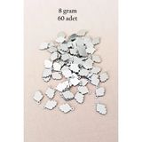 Herşey Trend Herşeytrend Oya Abiye Bileklik Kolye Pleksi Metalik Plastik Pul Gümüş Renk 8 Gram 60 Adet - BNC504