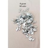 Herşey Trend Herşeytrend Oya Abiye Bileklik Kolye Pleksi Metalik Plastik Pul Gümüş Renk 8 Gram 90 Adet - BNC503