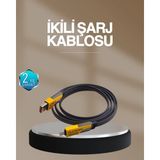 Herşey Trend Hızlı Şarj Destekli 65W Örgülü Usb-C ve Usb-A Çoklu Şarj Kablosu