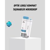 Herşey Trend Taşınabilir Mini Mikroskop LED Işıklı 80X–200X Büyütmeli ve Odak Ayarlı - Çok Renkli