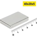 Herşeyburdamoda 50 Adet 40X20X5Mm Neodyum Magnet Güçlü N35 Mıknatıs Köşeli Nikel Kaplama