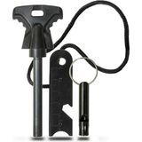 HERŞEYBURDAMODA Acil Durum Magnezyum Çubuk Çakmaktaşı Hayatta Kalma Ateş Başlatıcı Çakmak Kiti Düdük Hediyeli - Seçenek
