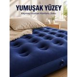 HERŞEYBURDAMODA Dış Mekan Şişme Yatak Çift Kişilik Flokeli Yüzey Konforlu Kullanım