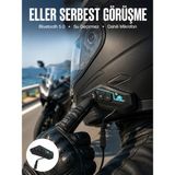 HERŞEYBURDAMODA Kask Kulaklığı Motosiklet Intercom Interkom Dinleme Konuşma Özellikli Su Geçirmez