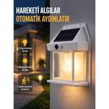 HERŞEYBURDAMODA Üç Modlu Güneş Enerjili Duvar Lambası 1800MAH Bataryalı Hareket Sensörlü