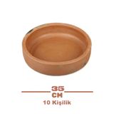 HerşeyTopraktan Toprak El Yapımı Güveç Orta Boy Derin Saç Tava 35 Cm 10 Kişilik