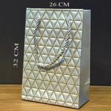 Herşeytrend Büyük Boy Gümüş Ve Gold Desenli Karton Çanta