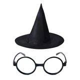 Herşeytrend Harry Potter Büyücü Şapkası Ve Harry Potter Büyücü Gözlüğü Siyah Renk
