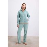 Herşeytrend Kadife Dokulu Uzun Kollu Sweatshirt Ve Pantolon Takımı