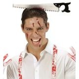 Herşeytrend Kafaya Saplanmış Halloween Kanlı Testere Şaka Tacı