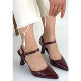 Herşeytrend Suden Bordo Rugan Topuklu Ayakkabı