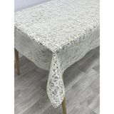 Herseyygüzell Pvc Dantel Görünümlü Iplik Desen Masa Örtüsü Krem - 140 x 200 cm