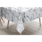 Herseyygüzell Pvc Silinebilir Muşamba Masa Örtüsü - 100 x 140 cm - Beyaz - Gri