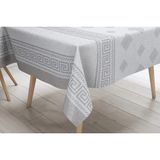 Herseyygüzell Pvc Silinebilir Muşamba Masa Örtüsü - 140 x 300 cm - Beyaz - Gri