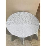 Herseyygüzell Pvc Silinebilir Muşamba Yuvarlak Masa Örtüsü Çap 140CM - 140 cm - Gri